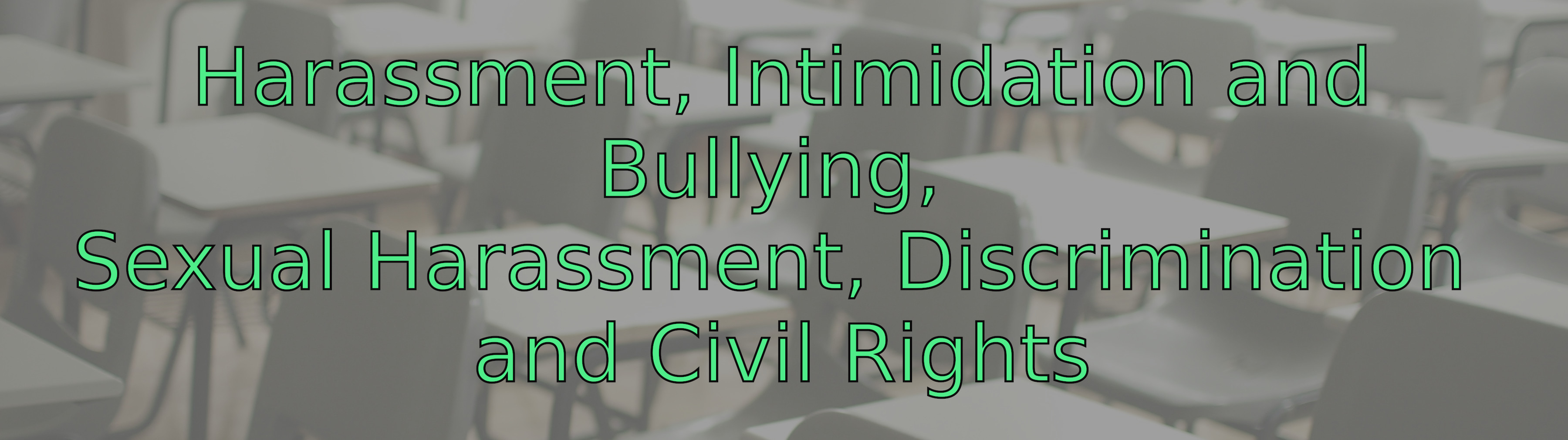Page title graphic of desks with text